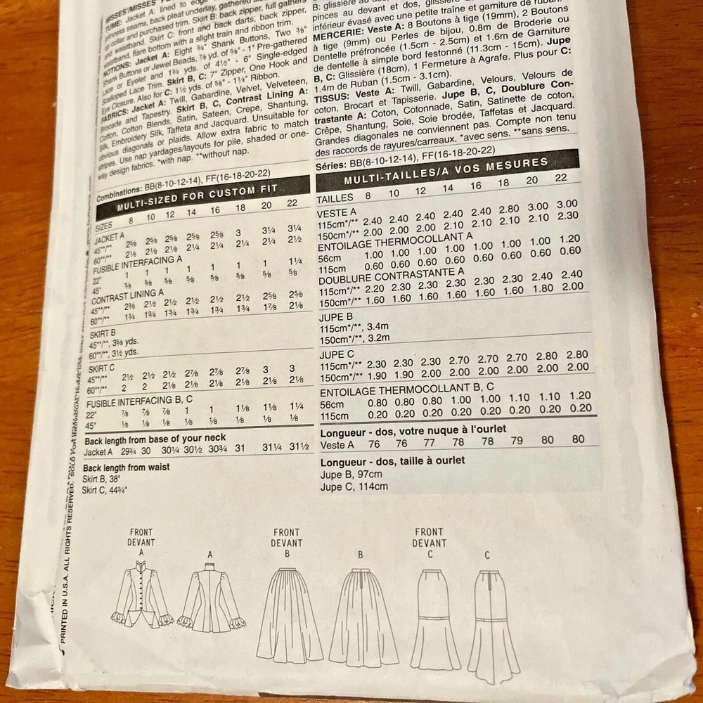 Butterick B4954 Making History Edwardian Costume Pattern Misses Size 8-14 Uncut